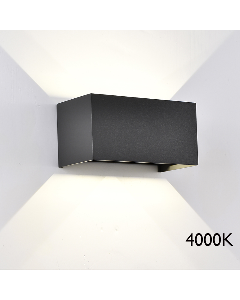 Aplique de exterior LED 20cm 4x6W 4000K de aluminio IP54