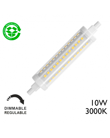 Lámpara bombilla lineal regulable 10w r7s 118mm 3000K