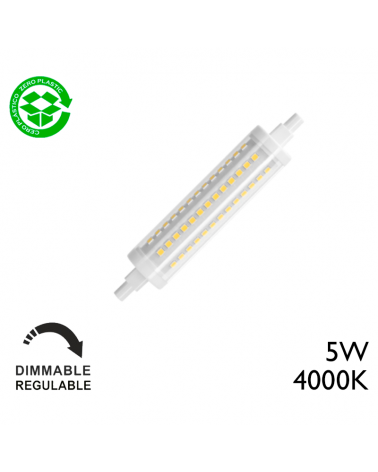 Lámpara regulable bombilla lineal 5w r7s 78mm 4000K