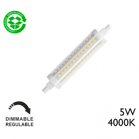 Lámpara regulable bombilla lineal 5w r7s 78mm 4000K