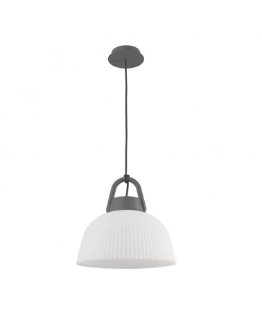 Ceiling pendant lamp 37cm in ABS aluminum polyethylene white and grey finish 20W E27 IP44
