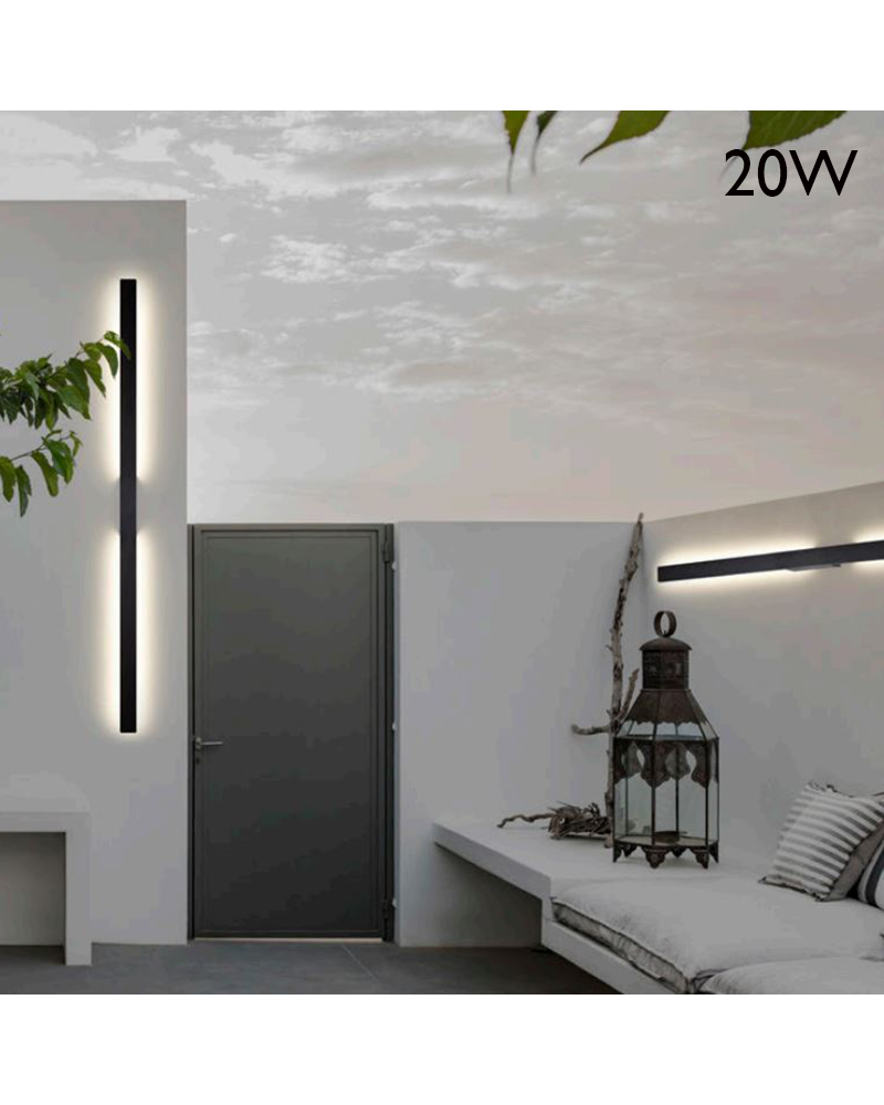 LED outdoor wall light 144cm 20W 3000K aluminum IP54