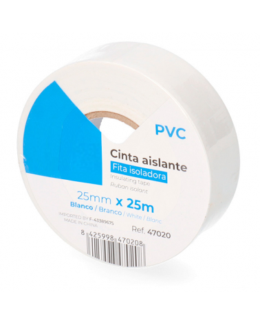 White insulating tape 25mx25mm
