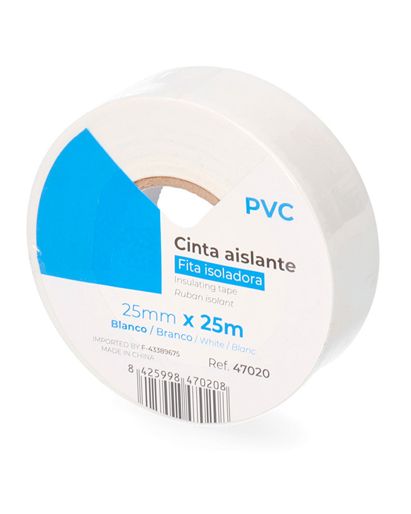 Cinta aislante blanca 25mx25mm