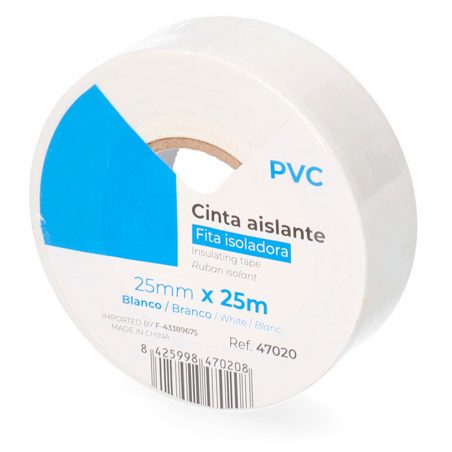 White insulating tape 25mx25mm
