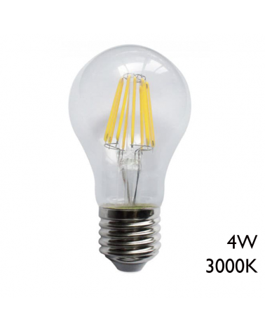 Standard light bulb LED clear filaments 4W E27 3000K 550Lm