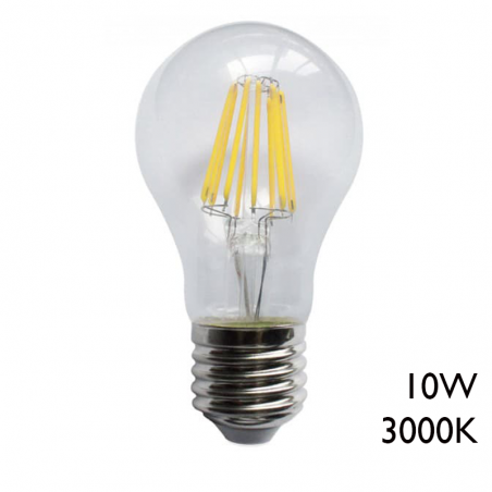 Standard light bulb LED clear filaments 10W E27 3000K 1300Lm