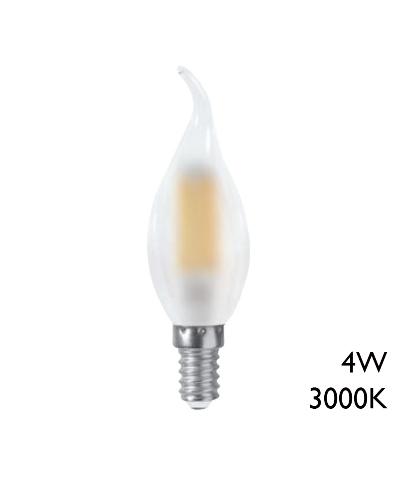 Matte twisted tip candle bulb LED 4W E14 3000K