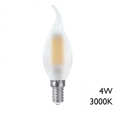 Matte twisted tip candle bulb LED 4W E14 3000K