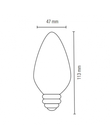 Torch bulb LED filament matt 4W E27 3000K 450Lm