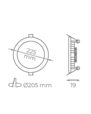18W LED 22,5cm recessed frame white domestic downlight