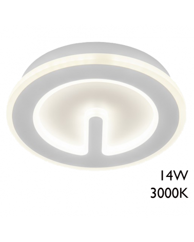 Plafón 20cm acabado blanco LED 14W 3000K