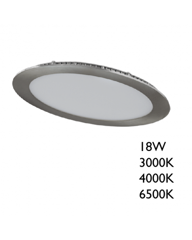 Downlight 18W LED 22,5cm extrafino empotrable marco gris blanco doméstico