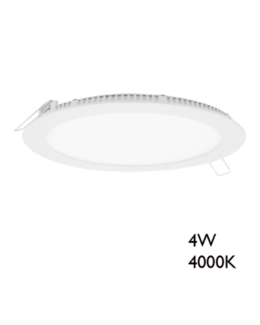 Downlight 4W LED 9.2cm 4000ºK recessed domestic white frame