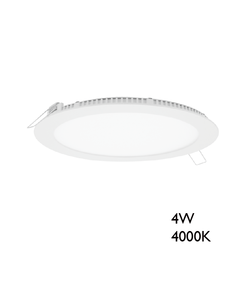 Downlight 4W LED 9,2cm 4000ºK empotrable marco color blanco doméstico
