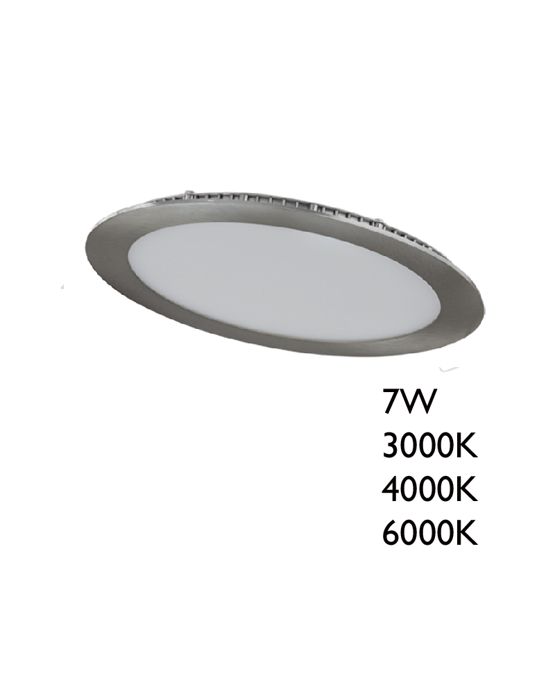 Downlight 7W LED 12cm empotrable marco color gris doméstico