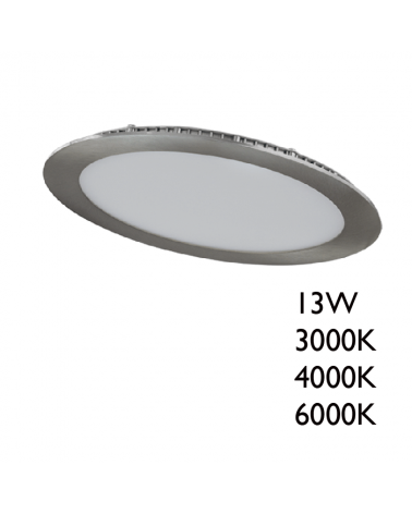 Downlight 13W LED 17cm empotrable marco color gris doméstico