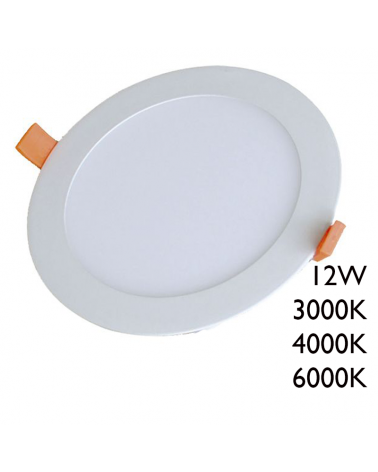 Downlight 12W LED 17cm redondo empotrable marco color blanco