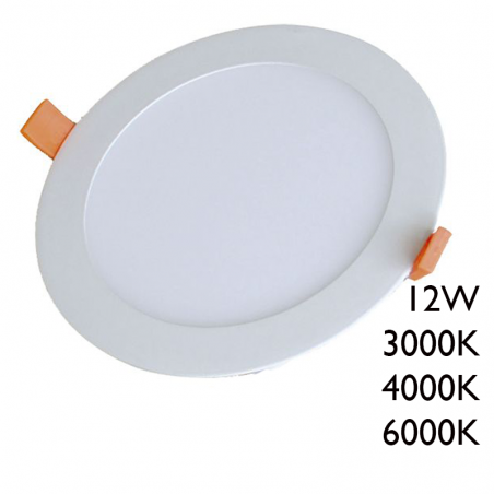 Downlight 12W LED 17cm redondo empotrable marco color blanco