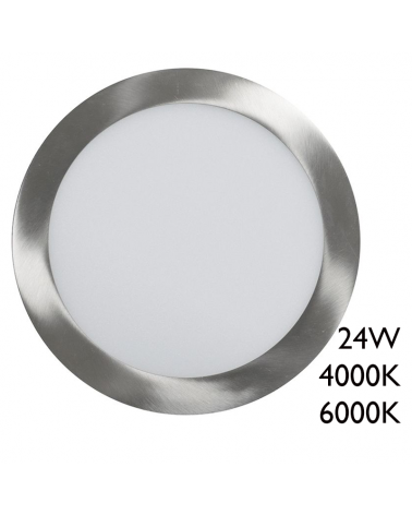 Downlight 24W LED 30cm redondo empotrable marco color níquel
