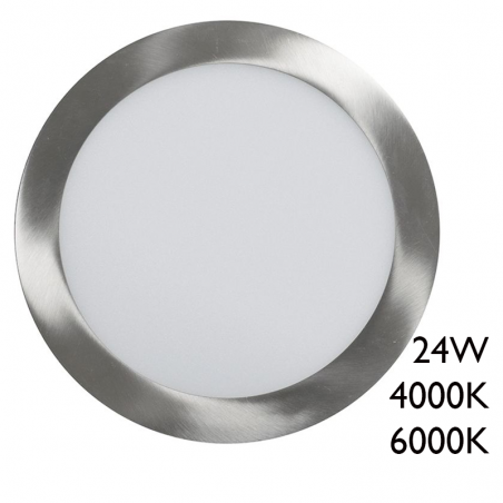 Downlight 24W LED 30cm round recessed frame nickel color