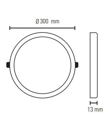 Downlight 24W LED 30cm round recessed white frame