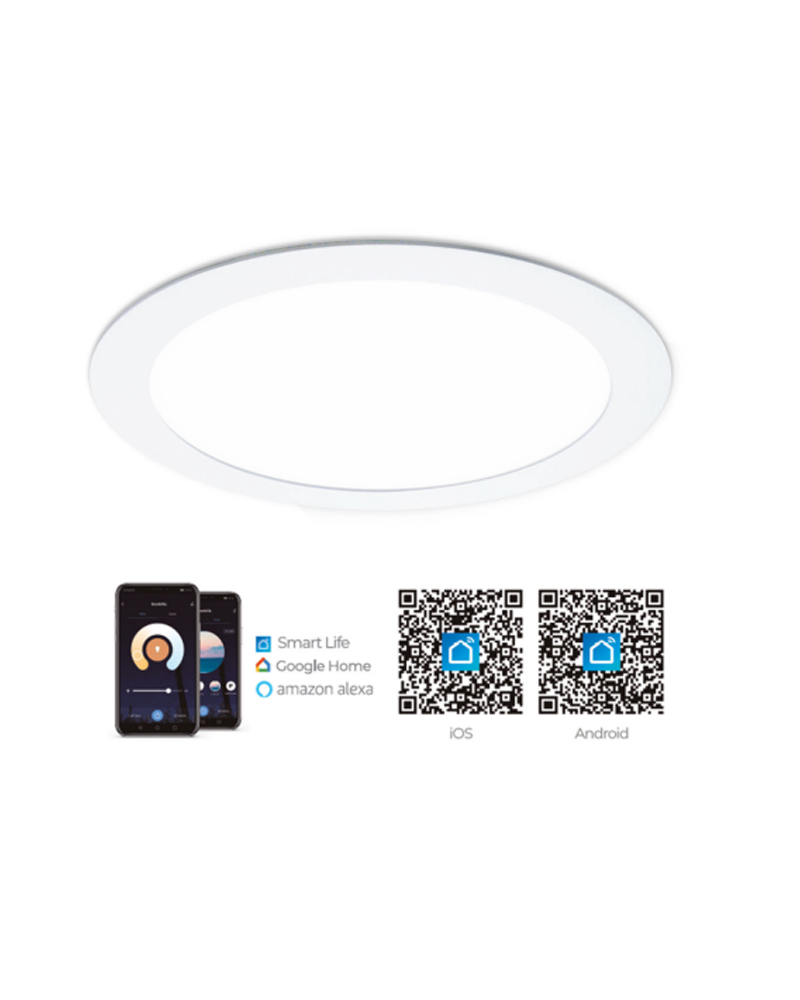 Downlight 24cm wifi smart 20W CTT LED empotrable extraplano color blanco