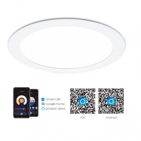 Downlight 24cm wifi smart CCT 20W LED recessed slimline white color