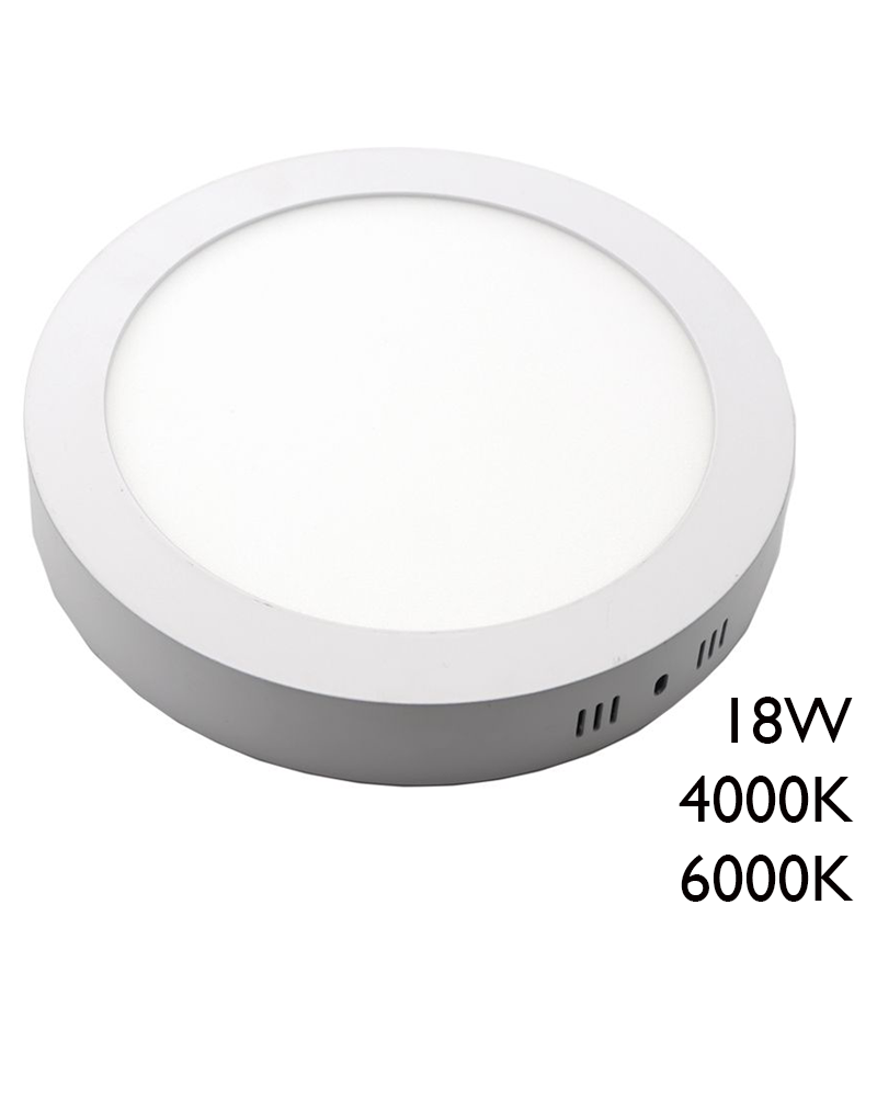 Downlight ceiling lamp 22.5cm LED 18W round surface white finish