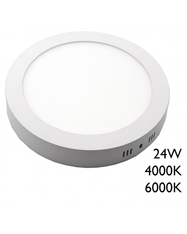 Downlight ceiling lamp 28.5cm round LED 24W with white finish surface
