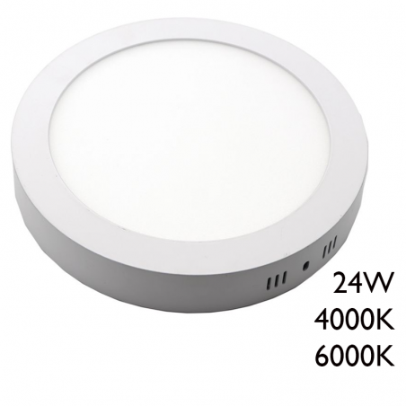 Plafón downlight 28,5cm LED 24W redondo de superficie acabado blanco