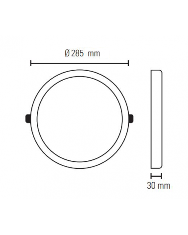 Downlight ceiling lamp 28.5cm round LED 24W with white finish surface