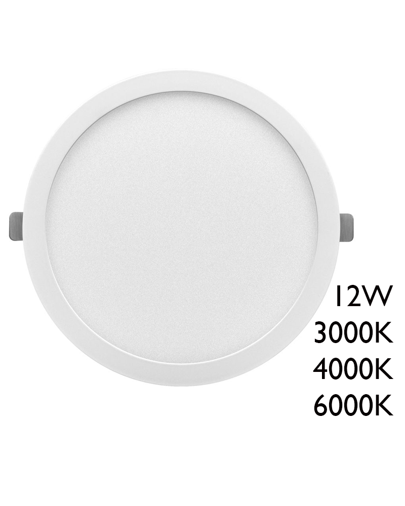 Plafón downlight 16cm LED 12W redondo de superficie o empotrable acabado blanco