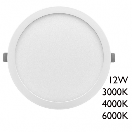 Plafón downlight 16cm LED 12W redondo de superficie o empotrable acabado blanco