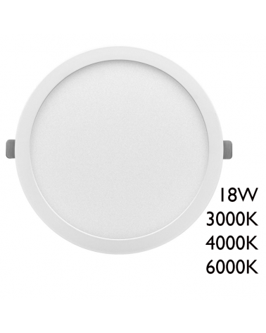 Plafón downlight 21,5cm LED 18W redondo de superficie o empotrable acabado blanco