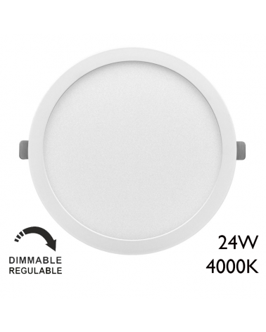 Plafón downlight 29cm LED 24W redondo de superficie o empotrable blanco REGULABLE