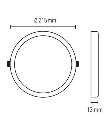 Plafón downlight 21,5cm LED 18W redondo de superficie o empotrable acabado blanco