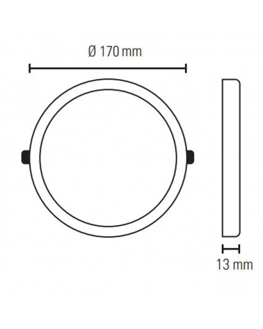 Downlight 12W LED 17cm round recessed white frame
