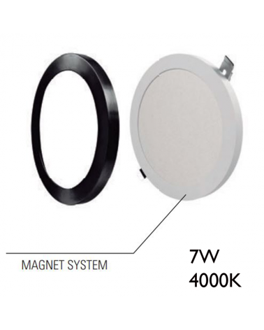 Downlight ceiling lamp 11.6cm LED 7W round surface or recessed black