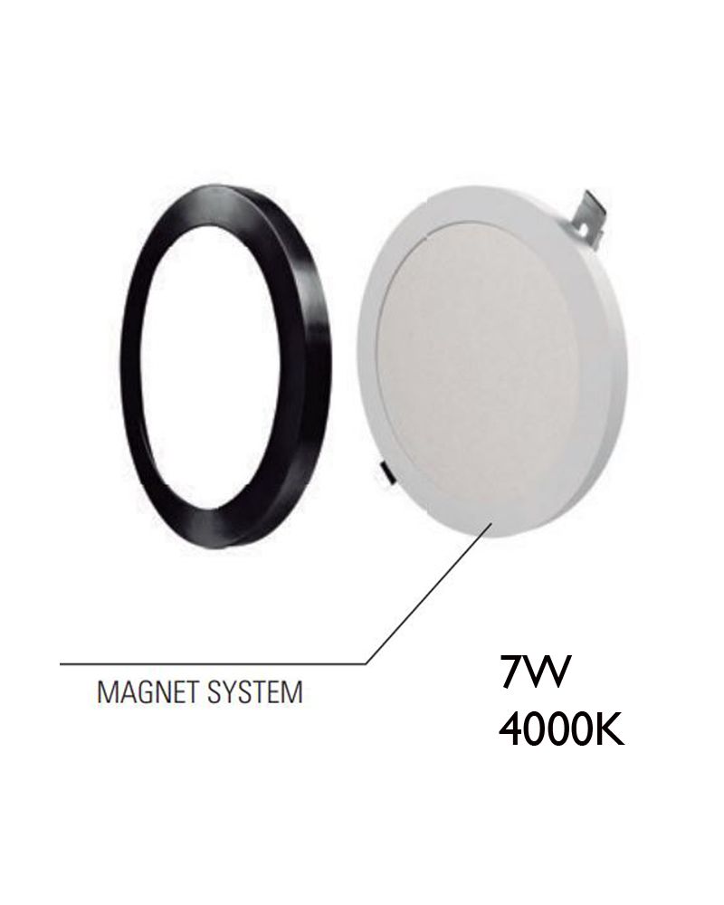 Plafón downlight 11,6cm LED 7W redondo de superficie o empotrable negro