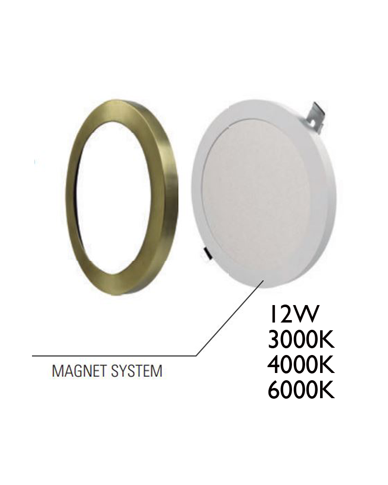 Plafón downlight 16cm LED 12W redondo de superficie o empotrable bronce