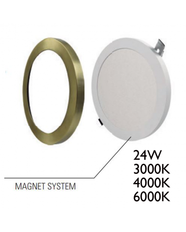 Downlight ceiling lamp 29cm LED 24W round surface or recessed bronze