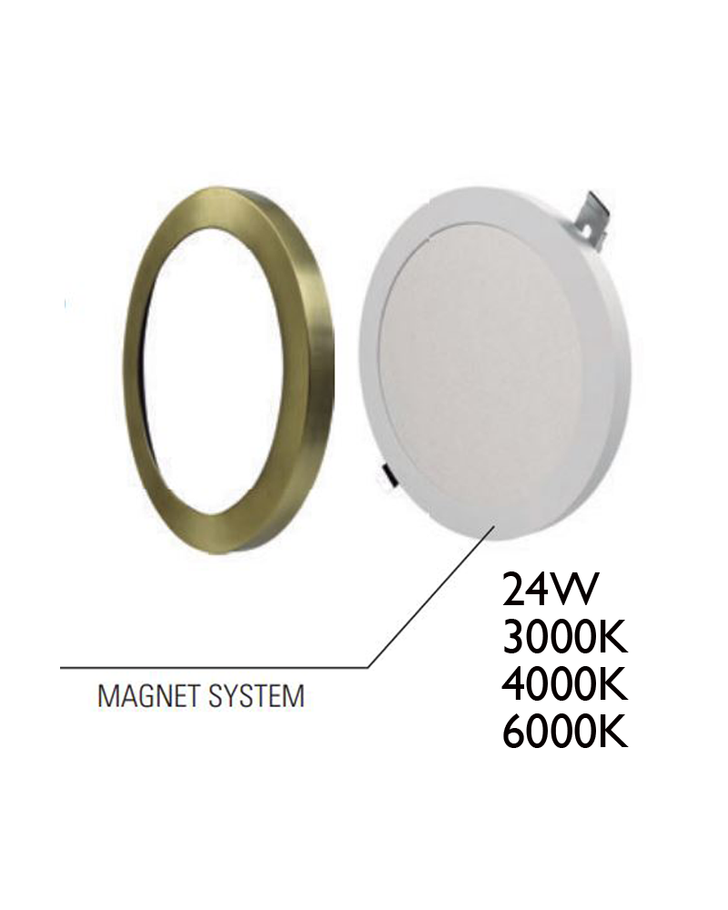 Downlight ceiling lamp 29cm LED 24W round surface or recessed bronze