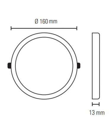 Plafón downlight 16cm LED 12W redondo de superficie o empotrable bronce
