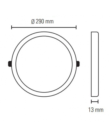 Downlight ceiling lamp 29cm LED 24W round surface or recessed bronze