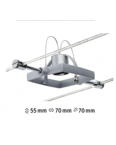 Spotlight square frame matt chrome 5 spotlights max. 5x10W GU5.3