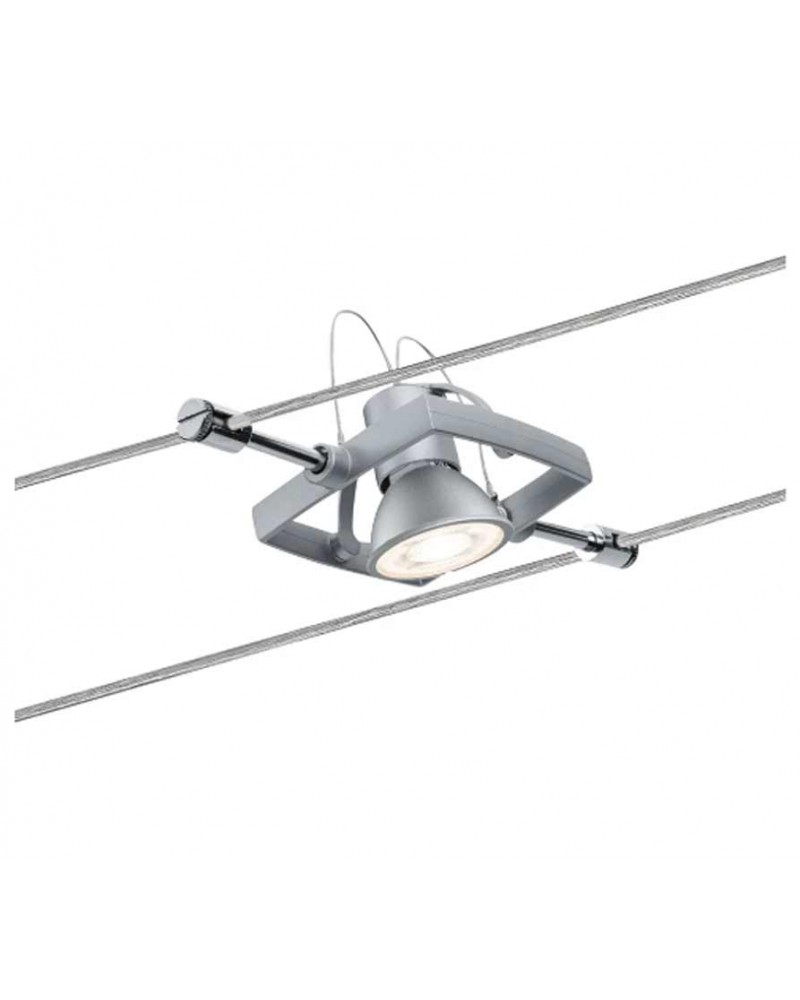 Foco marco cuadrado cromo mate 5 focos máx. 5x10 W GU5.3