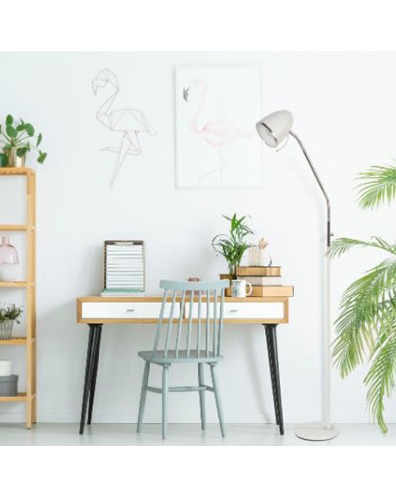 Vintage white style metal floor lamp 155cm E27 15W