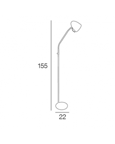 Vintage white style metal floor lamp 155cm E27 15W