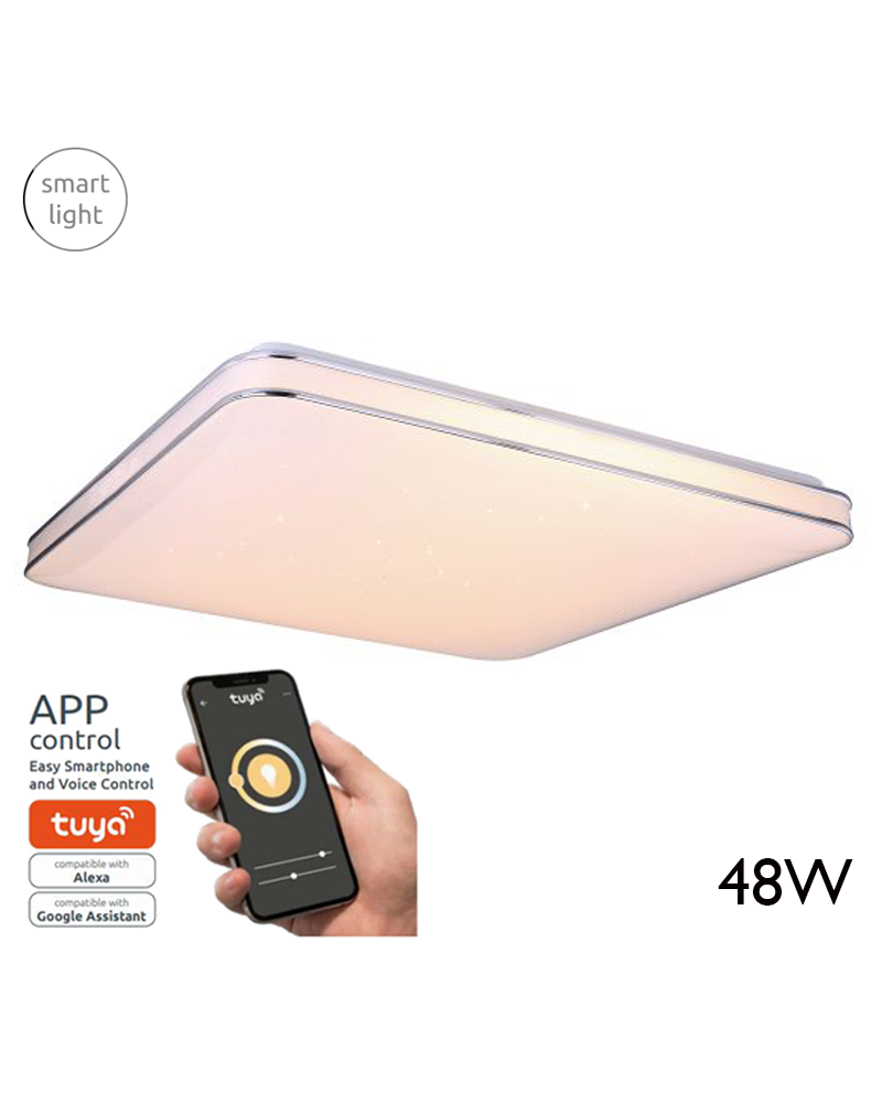 Ceiling lamp 49.5cm LED acrylic and metal 48W DIMMABLE Compatible with Alexa